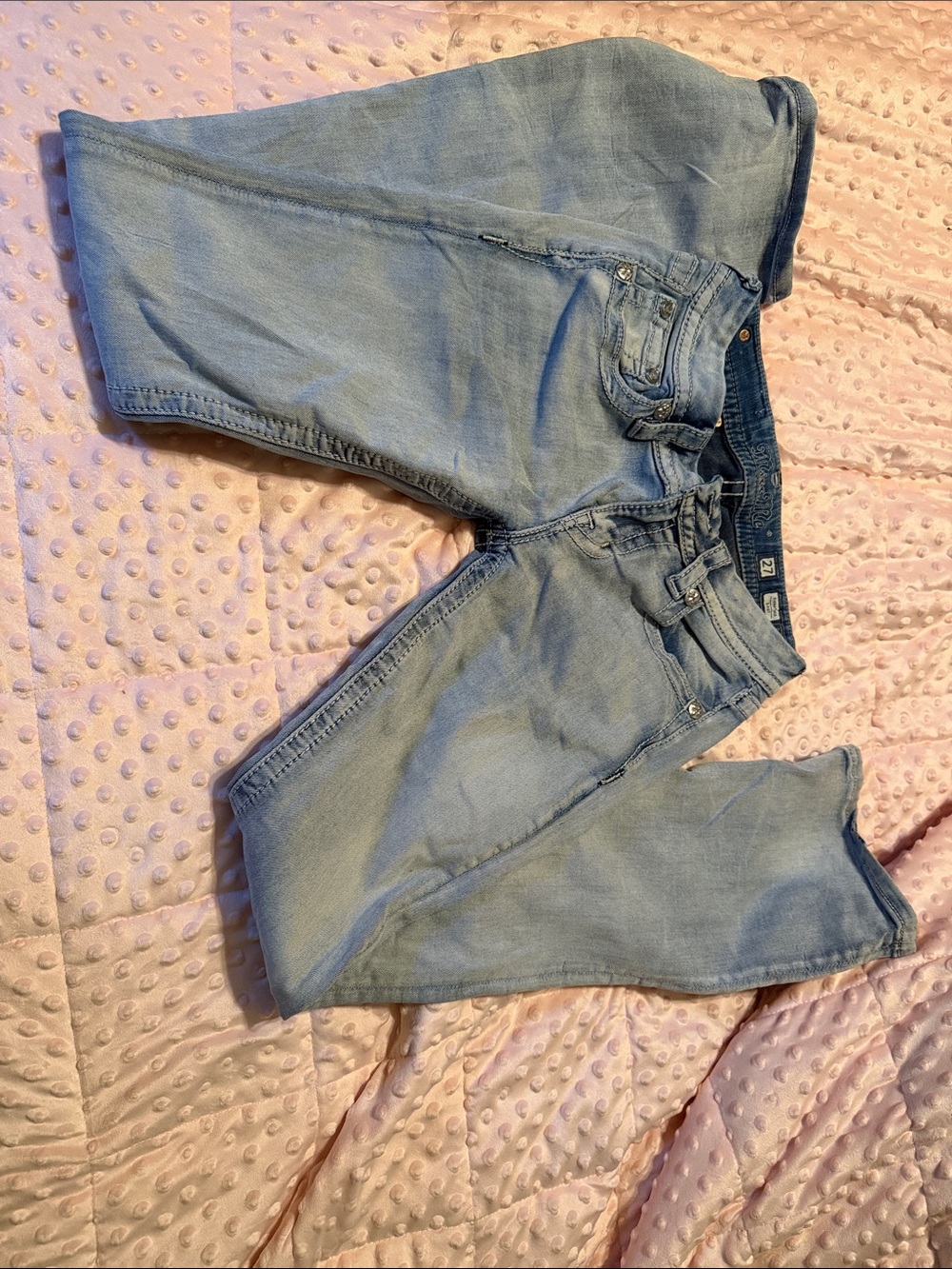 Miss Me Light Blue Relaxed Boyfriend Jeans
